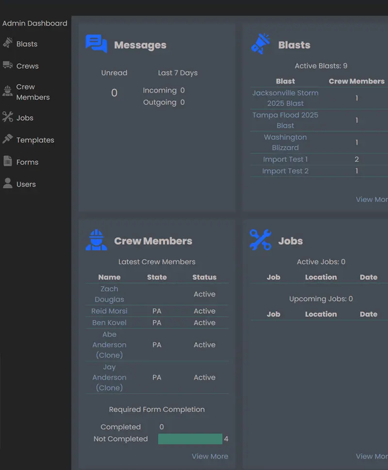 My Crew Builder Dashboard